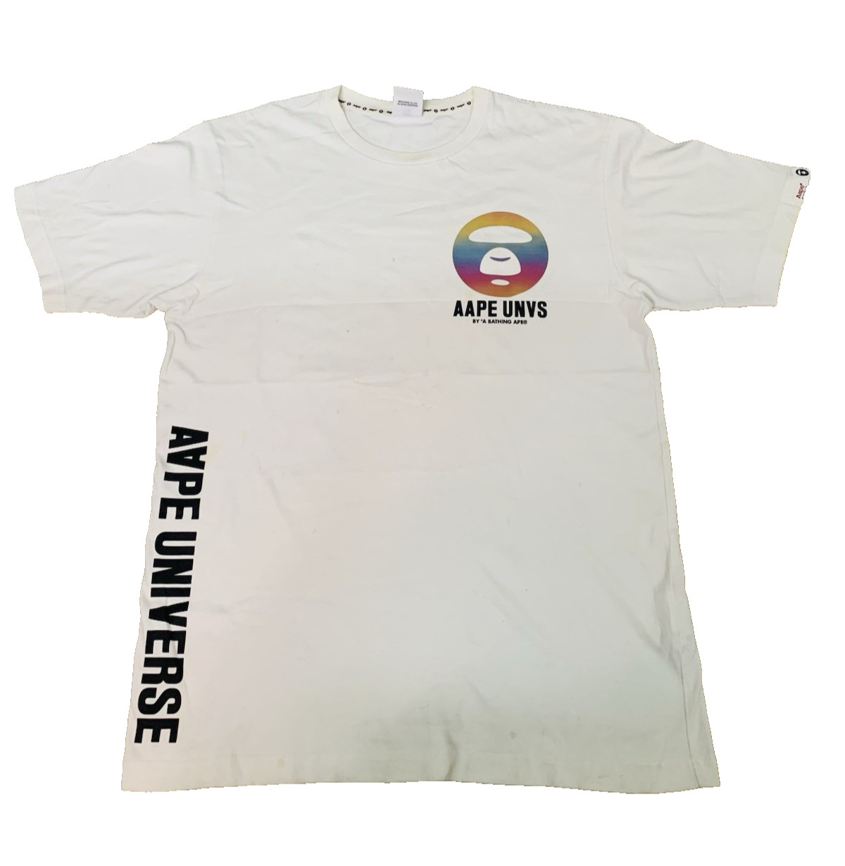 A Bathing Ape T Shirt Mens Large White BAPE Graphic Print Streetwear Designer