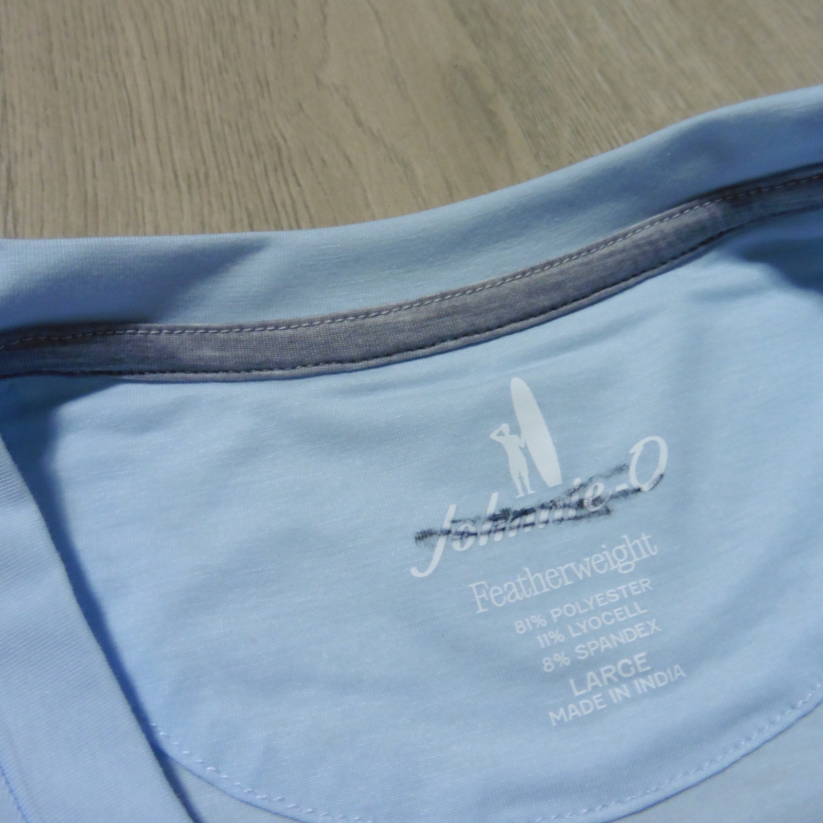 JOHNNIE O Mens L LARGE THE COURSE T SHIRT PERFORMANCE GOLF TEE KONA BLUE AQUA