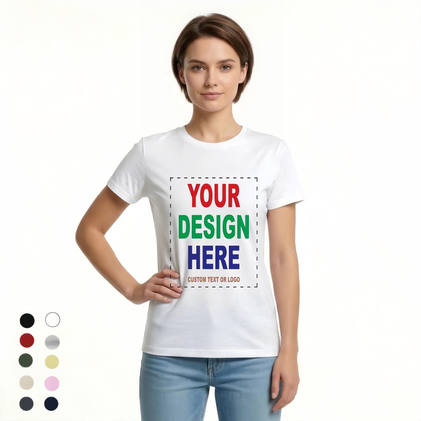 Couple Anniversary Gift Custom Name and Date 100% Cotton T-Shirt