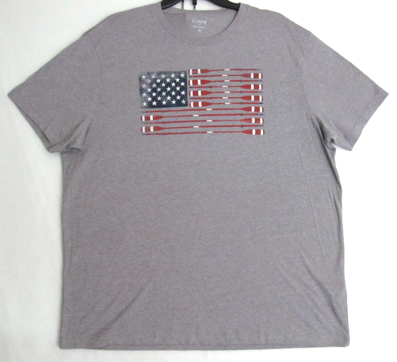 J Crew Oars American Flag Graphic Tee T Shirt Size XL Easy Care Lightweight
