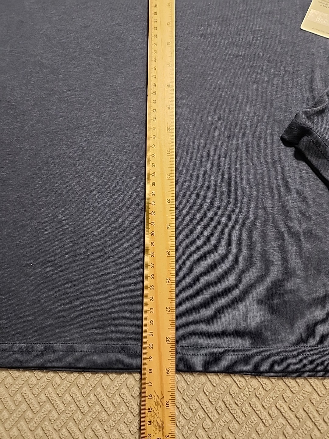 Lucky Brand Venice Burnout Mens M Long Sleeve Henley Shirt Denim Blue NWT