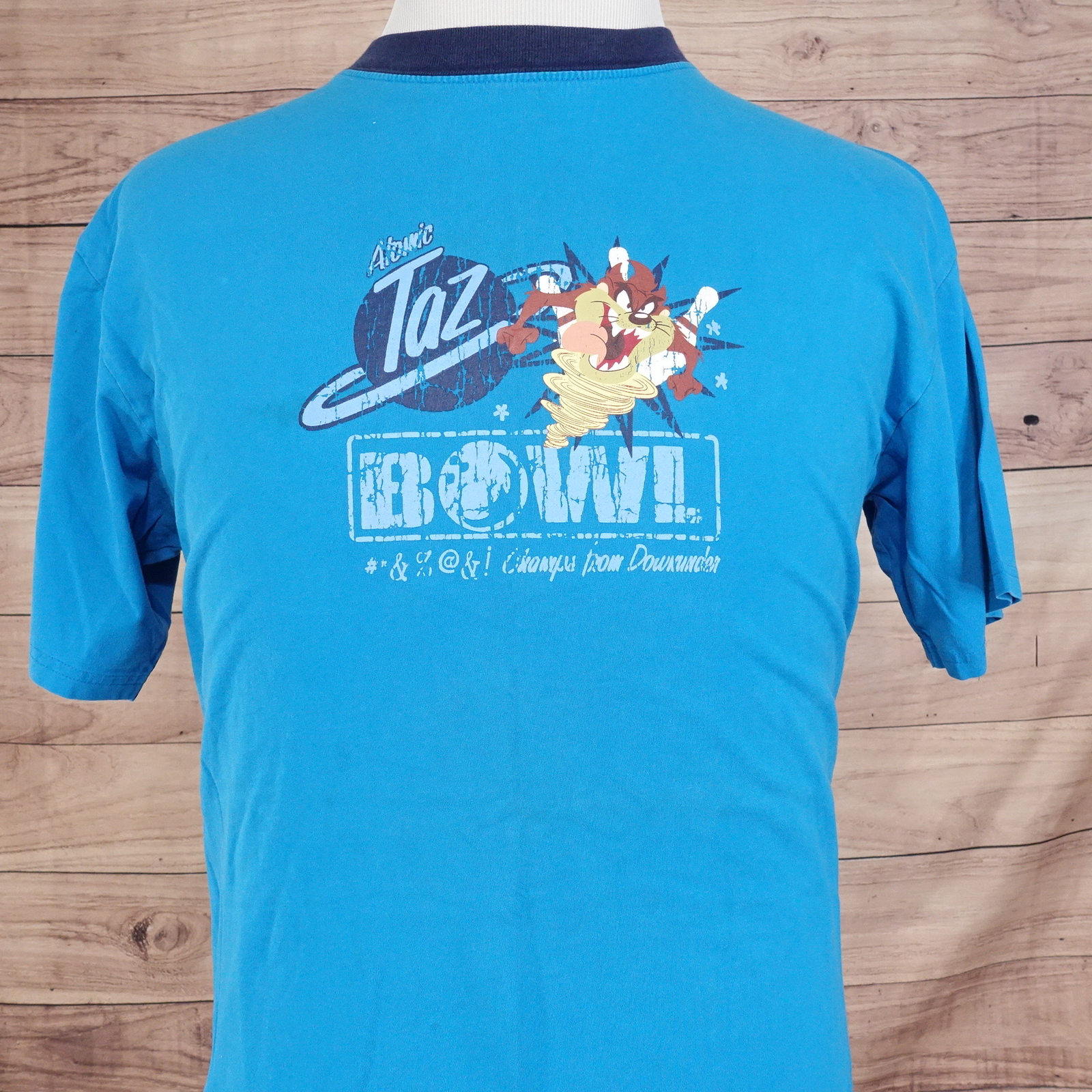 VINTAGE LOONEY TUNES ATOMIC TAX BOWL CARTOON T-SHIRT SIZE L/XL (21X27)