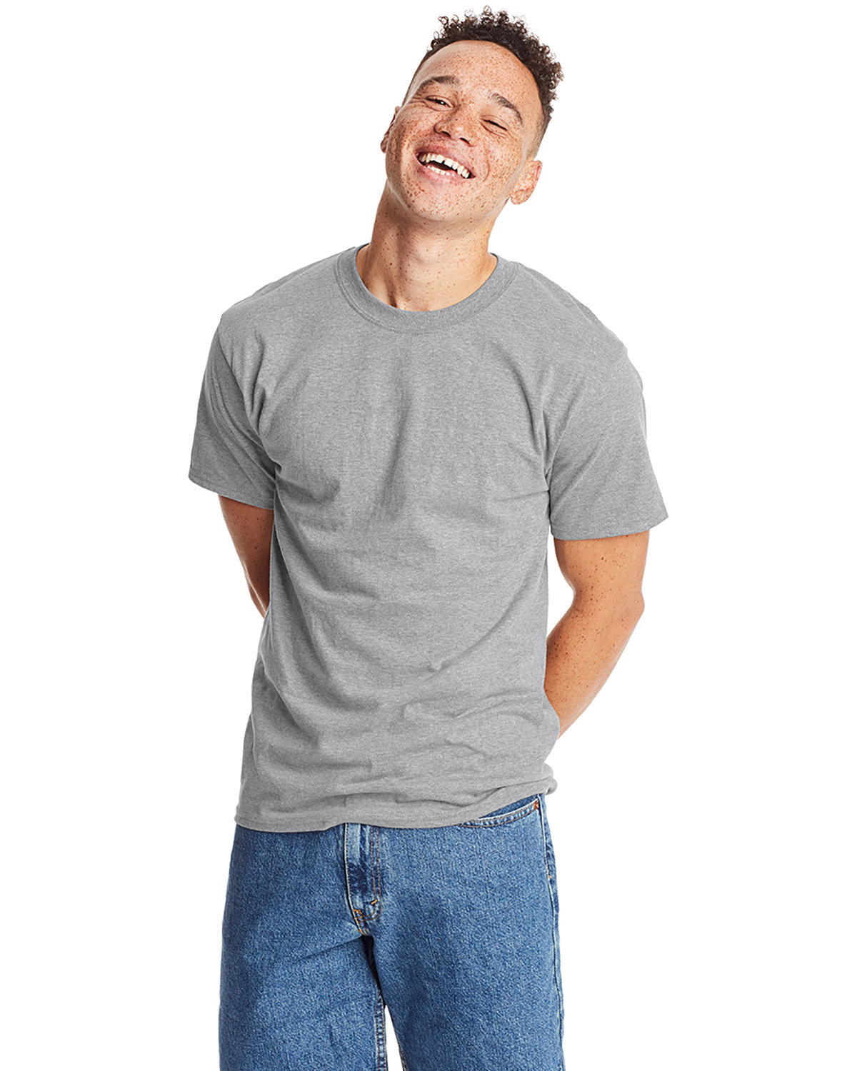 5 Pack Of Hanes 518T Mens USA Grown Cotton/Poly Tee Tall Stylish Beefy-T Shirt