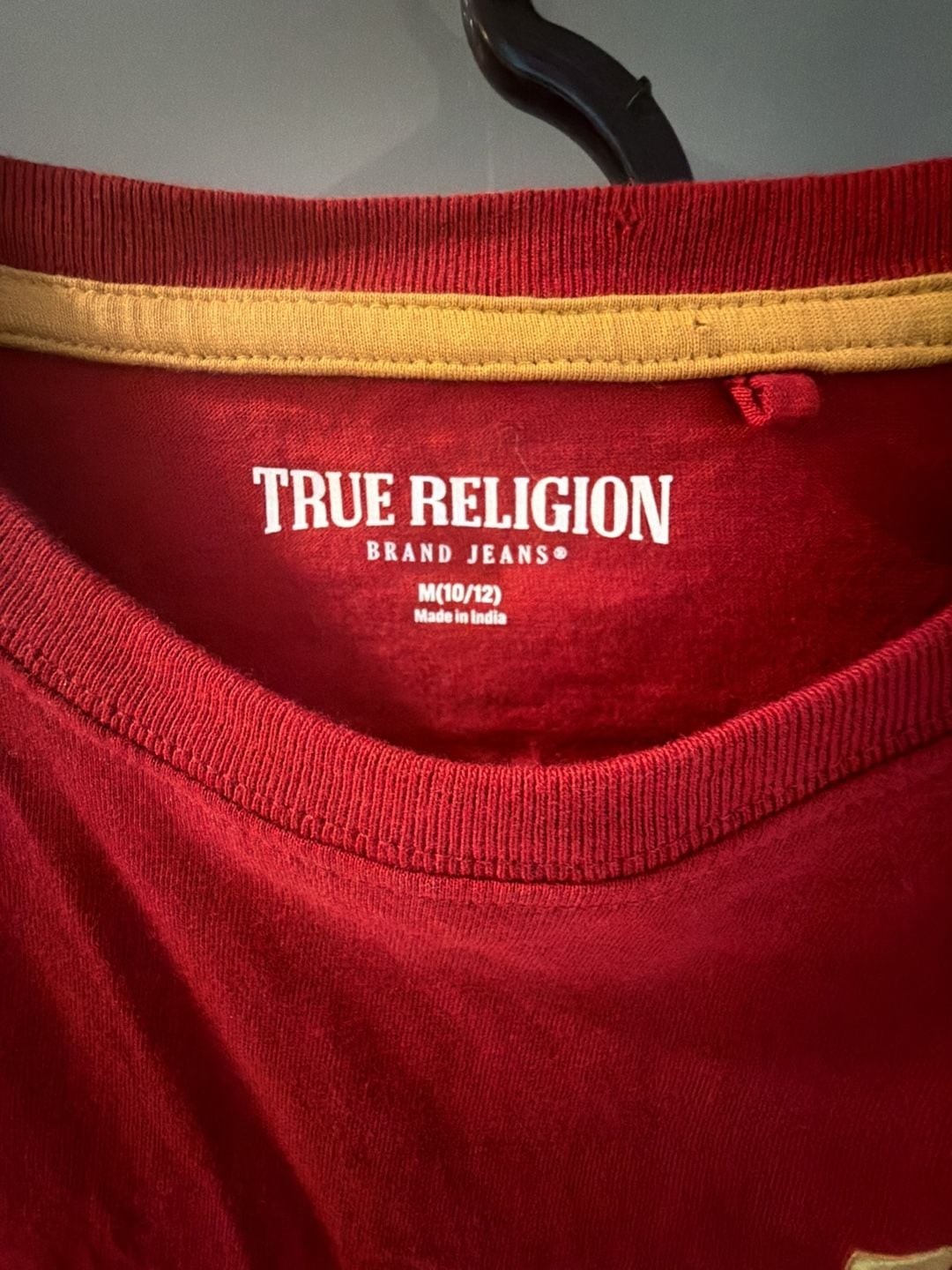 True Religion Boys World Tour Graphic T-Shirt Red Gold