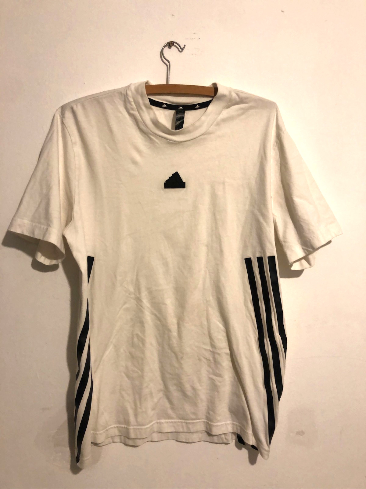 Adidas Men’s White T-Shirt Short Sleeve Logo Tee Size S Slim Fit Casual Sport