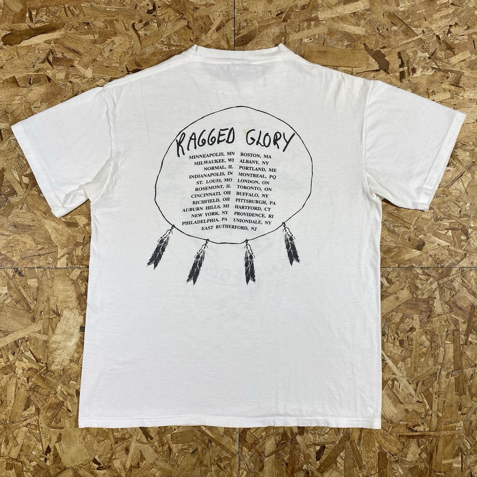 VTG 1991 Neil Young Crazy Horse Ragged Glory White Single Stitch Tour Shirt XL