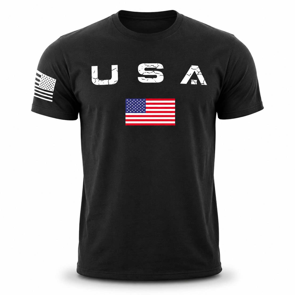 USA Flag Patriotic T-Shirt American Flag Graphic Tee Men’s Cotton S-5XL