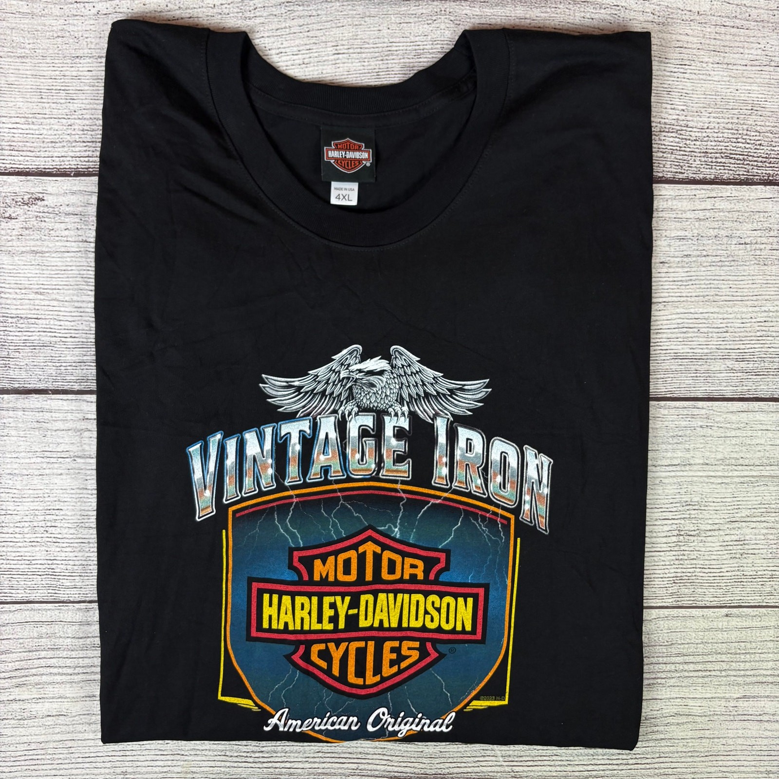 2023 Harley Davidson Motorcycles Vintage Iron Graphic T-shirt size Men’s 4XL