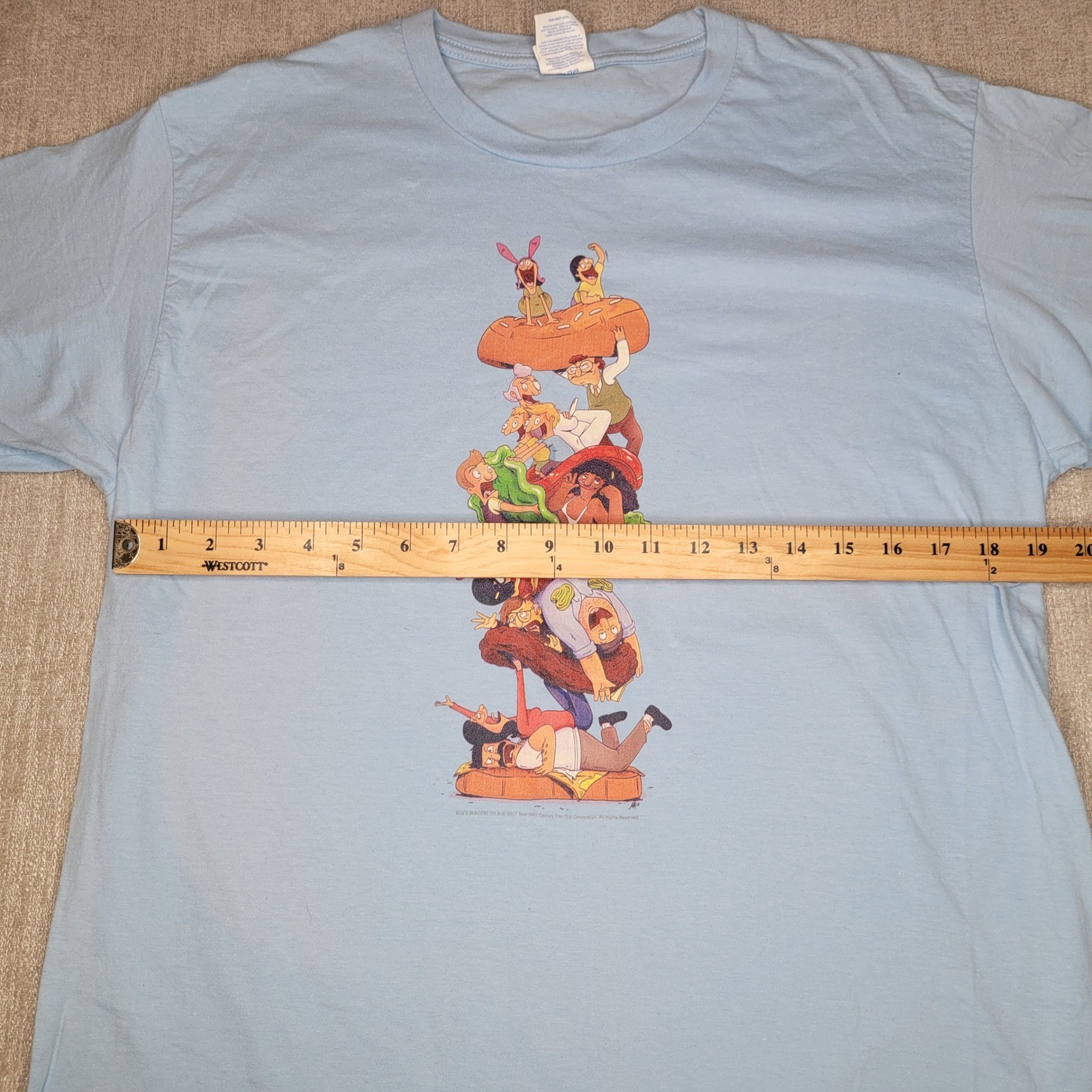 Port & Company Bob’s Burgers Graphic T-Shirt Mens L Blue Character Stack 2017