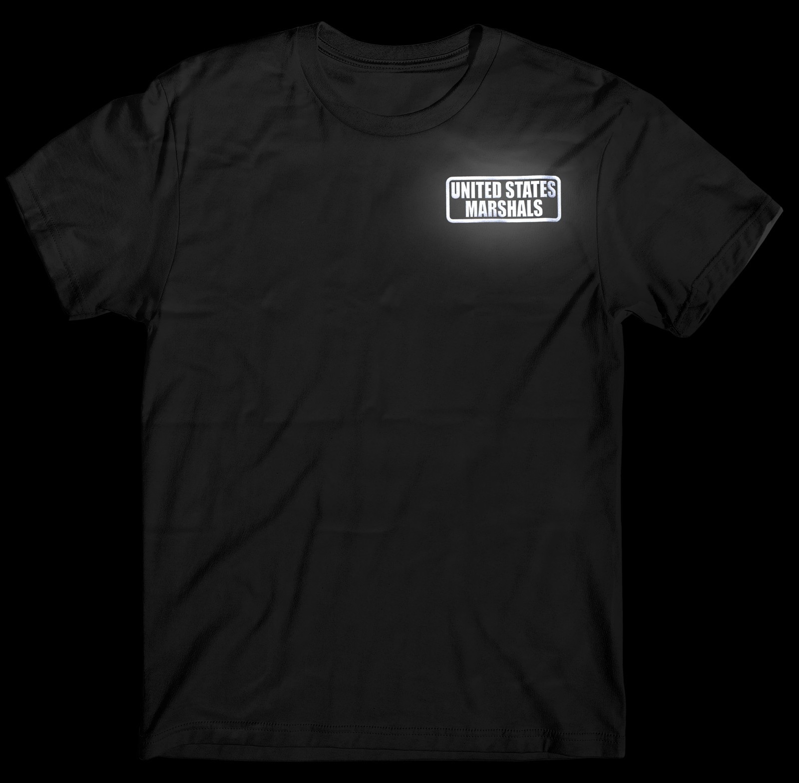 US Marshals t-shirt with REFLECTIVE logo design, 100% cotton.