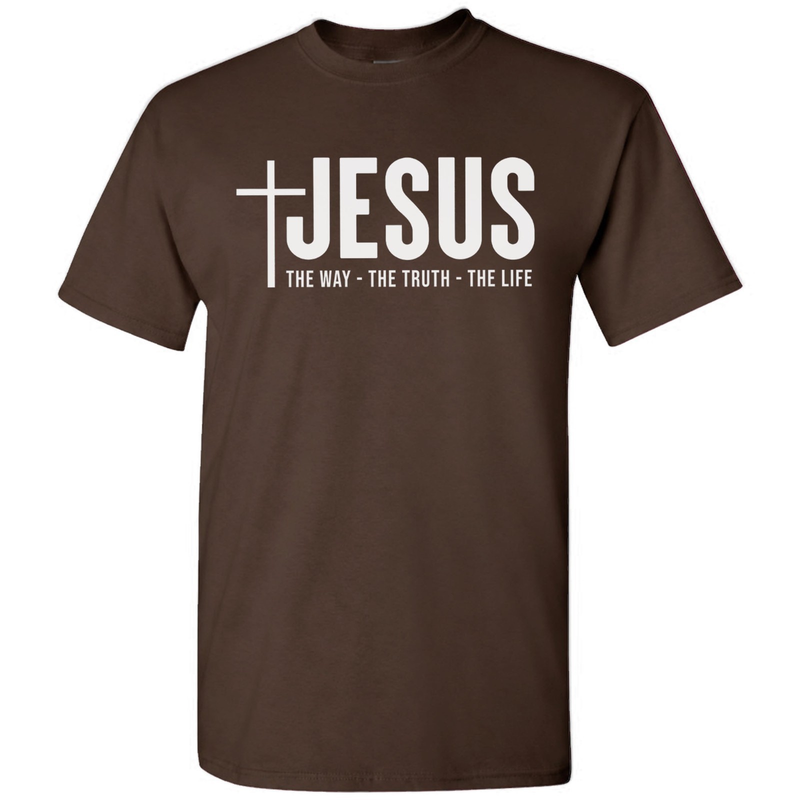 Jesus Christ Cross The Way Truth Life T-Shirt Faith in God Christian Bible Tee