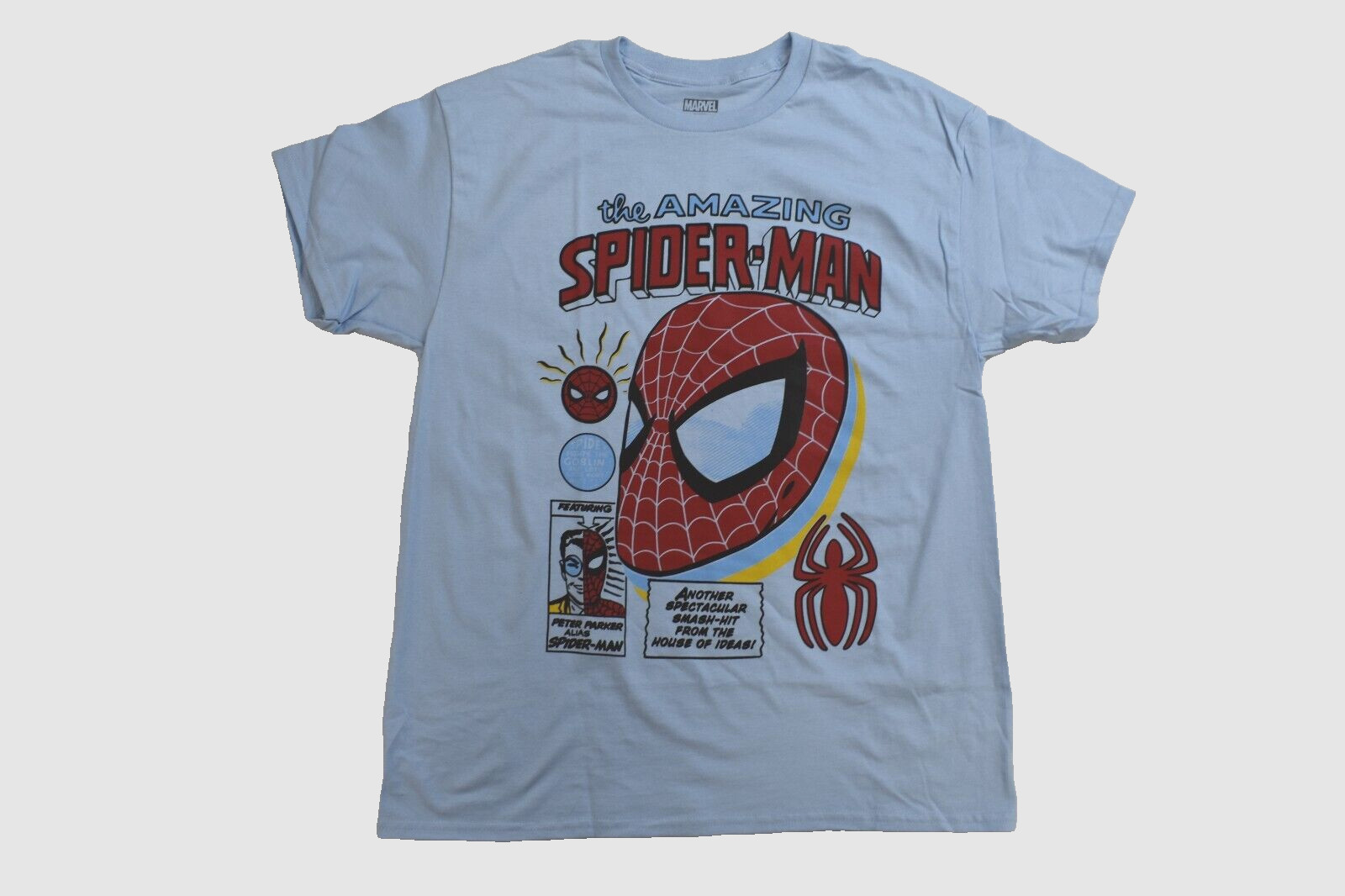 Marvel Spider-Man Mens Spiderman Big Head Comics Graphic Shirt New S-2XL