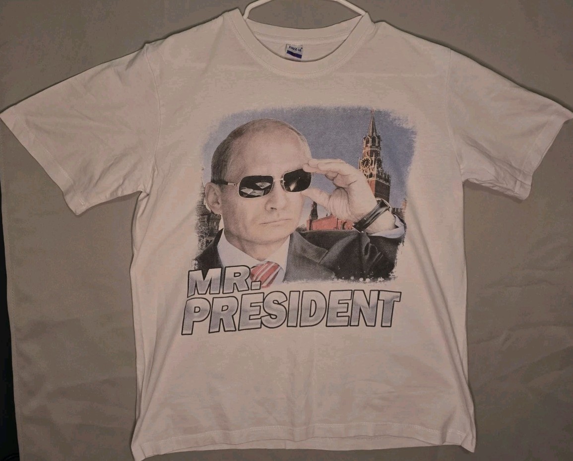 Vintage Mr President Putin Graphic T-Shirt White Size Medium Cotton 100%
