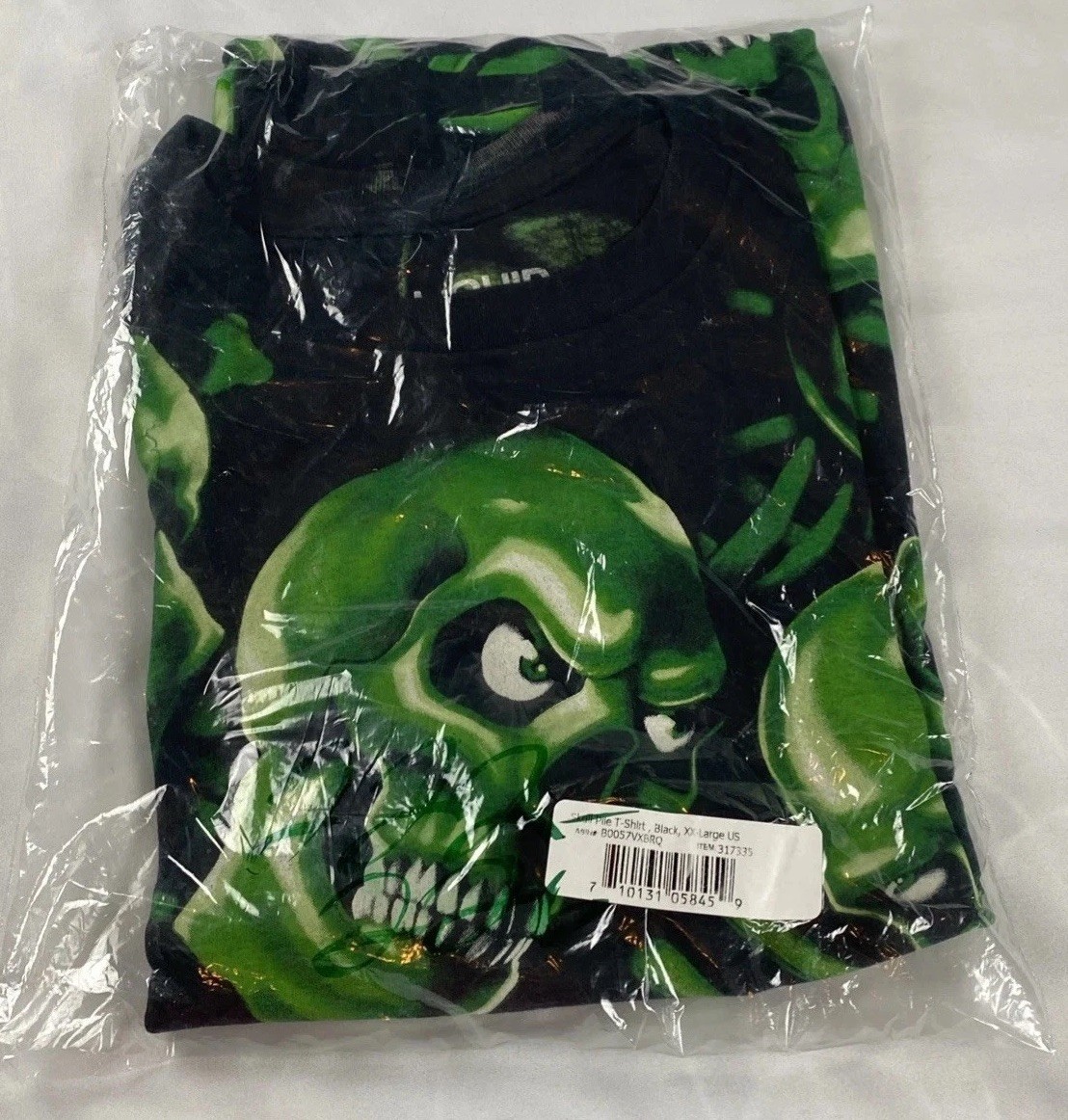 Liquid Blue Men’s 2XL Green Skulls T-Shirt 2017 NEW