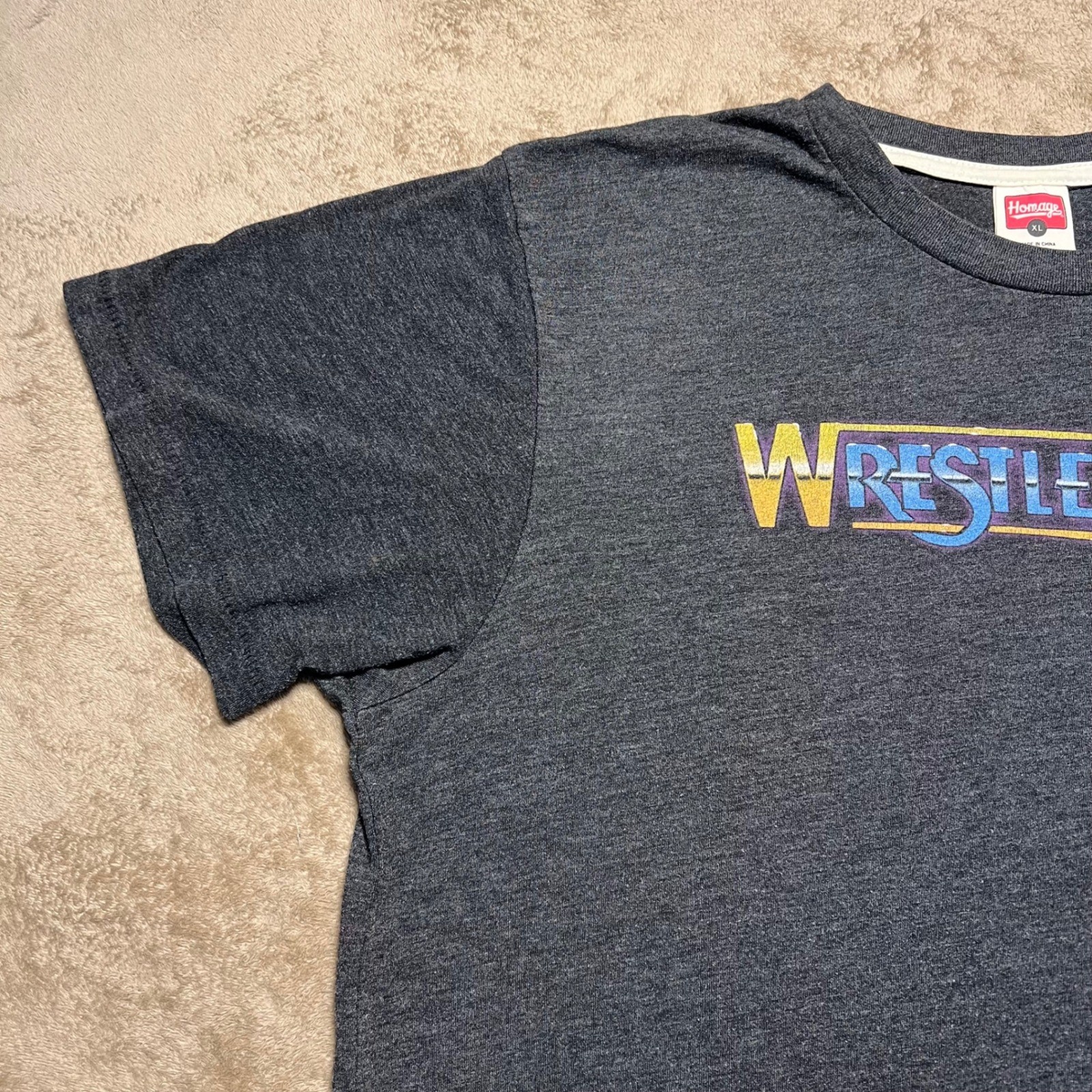Homage WrestleMania WWE Graphic T Shirt Mens XL Charcoal Gray Heather Tri-Blend