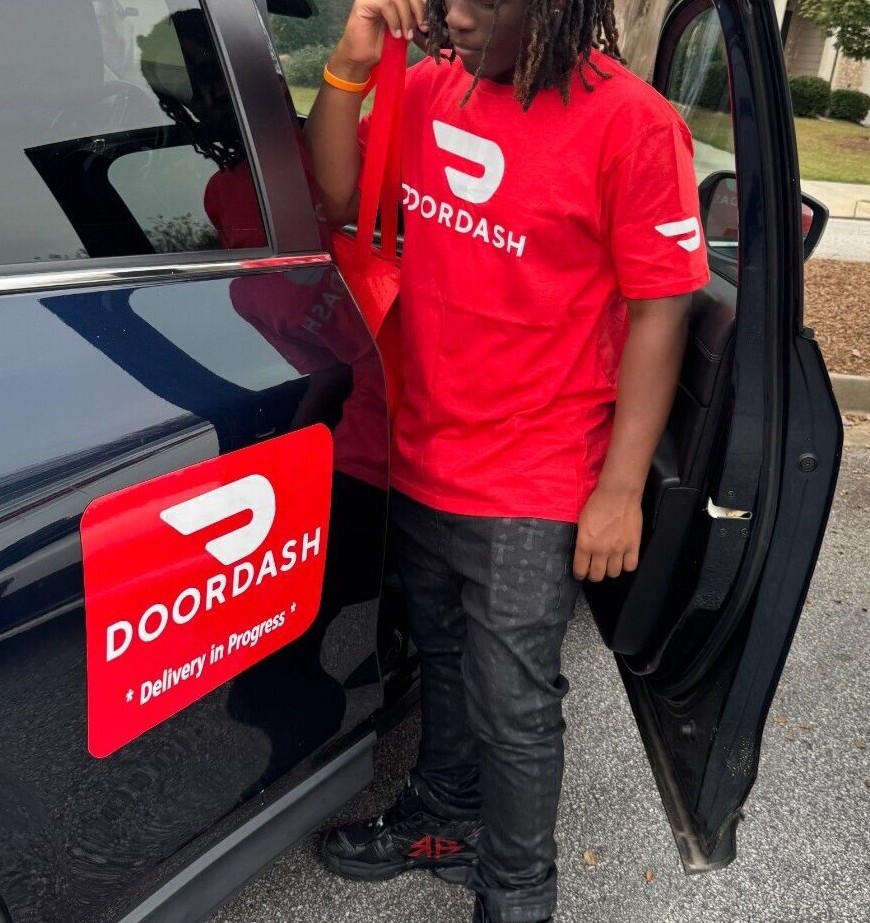 Reflective Tshirt DoorDash or Flex Delivery Driver Red Blue Black Door Dash