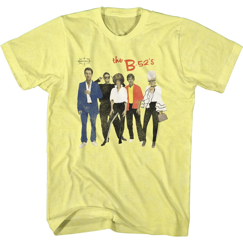 The B52’s Vintage Band Photo T-Shirt New Punk Music Yellow Heather Cotton Mens
