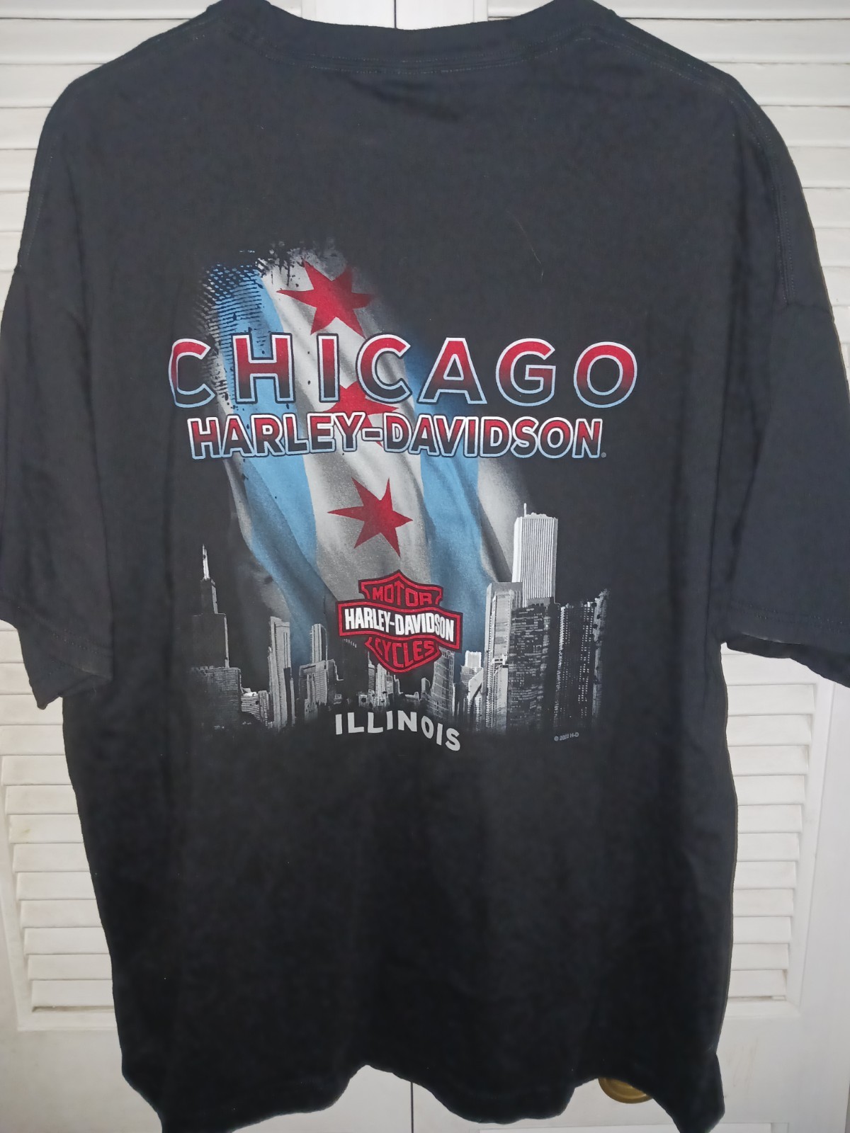 Vintage Harley-Davidson Chicago Skull Double Sided Shirt Men’s Size 2XL Black