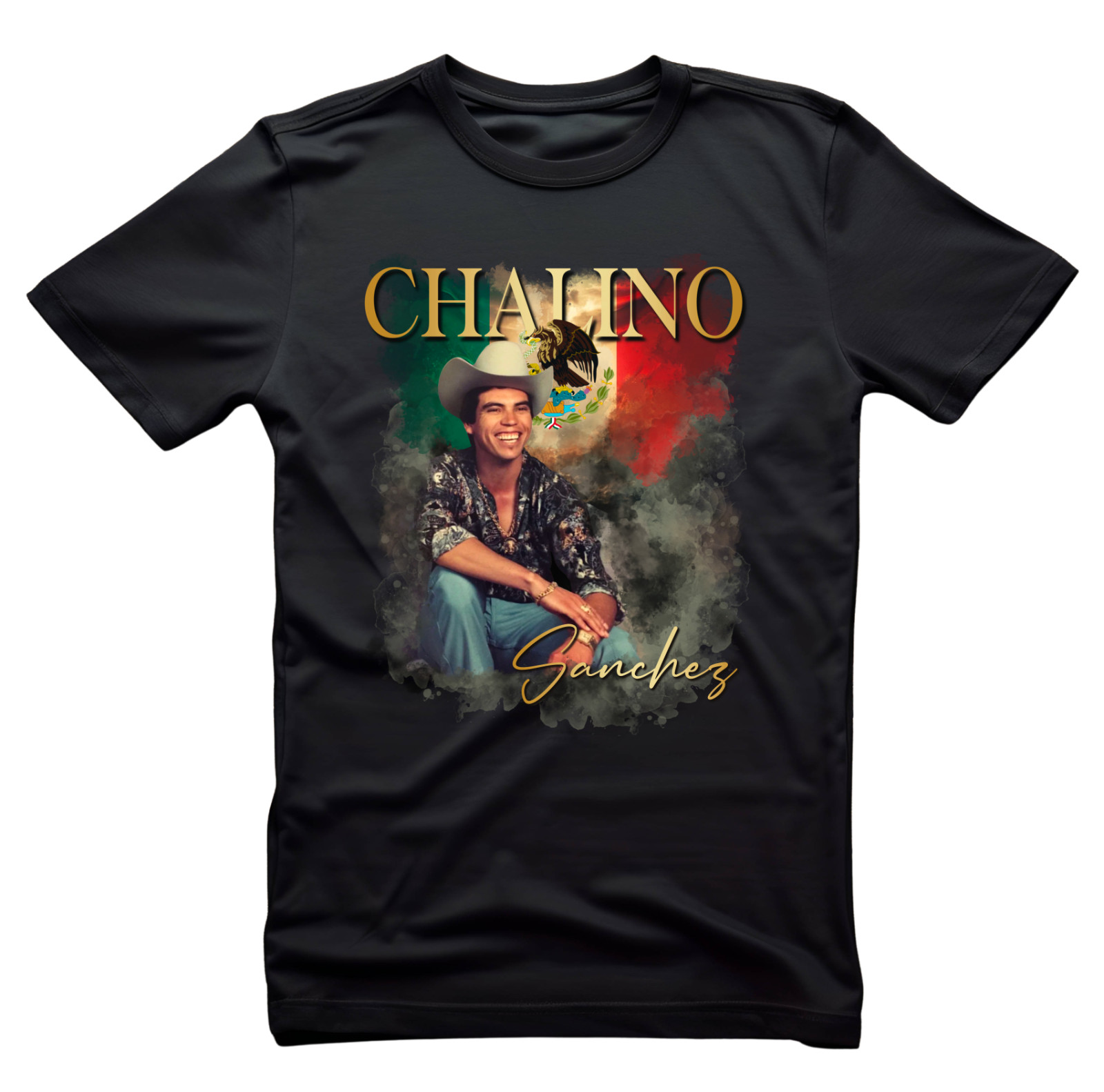 Chalino Sanchez Black Short Sleeve Cotton T-shirt Unisex Size Black Shirts