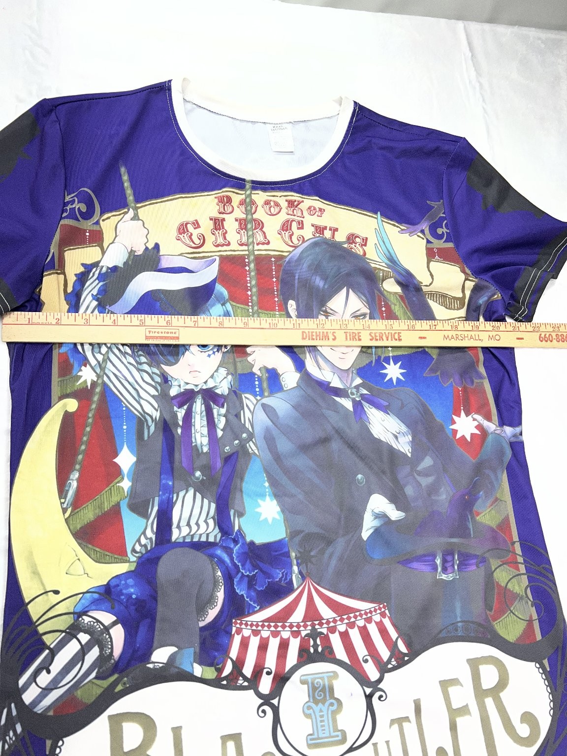 Black Butler Book of Circus Graphic T-Shirt Anime Manga XXXL Polyester Spandex