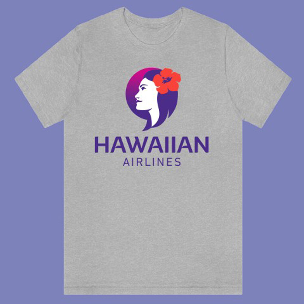 Hawaiian Airlines Logo Men’s Gray T-shirt Size S-3XL