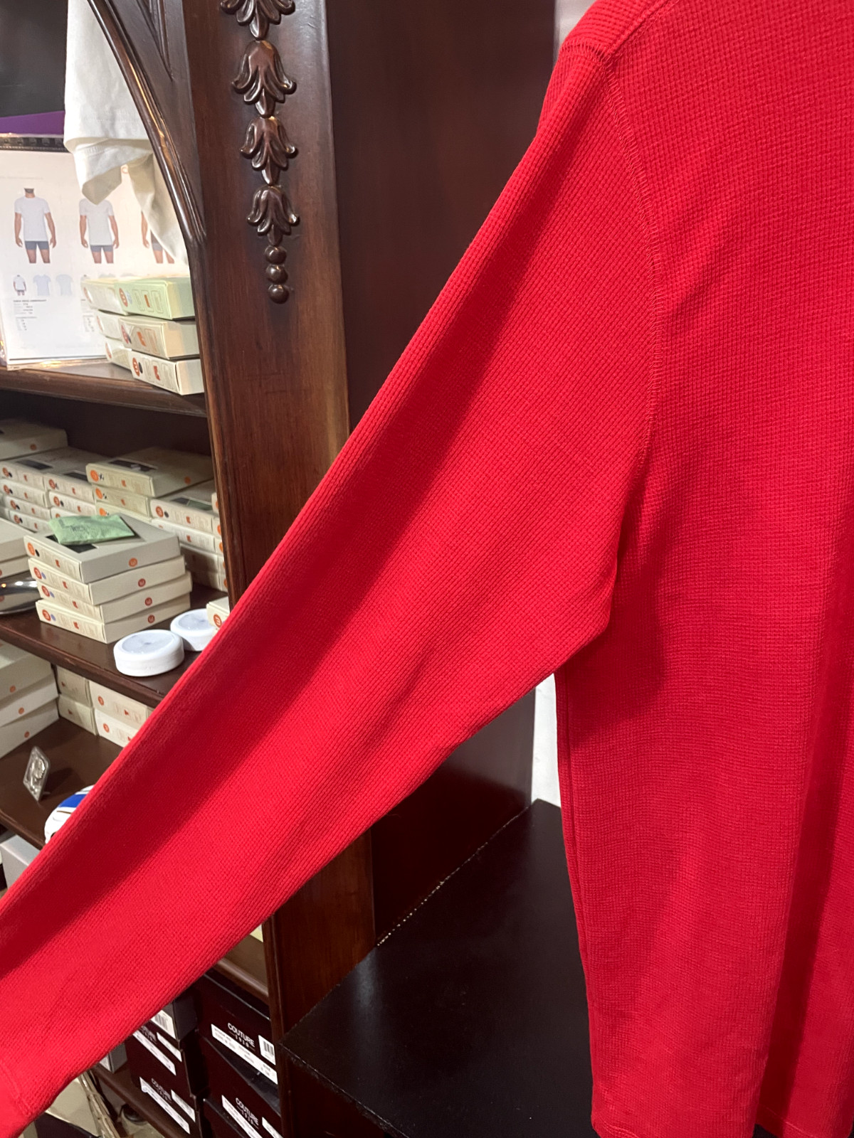 Express Sweater Shirt Medium Knit Henley Red Tagless Machine Washable 60% Cotton