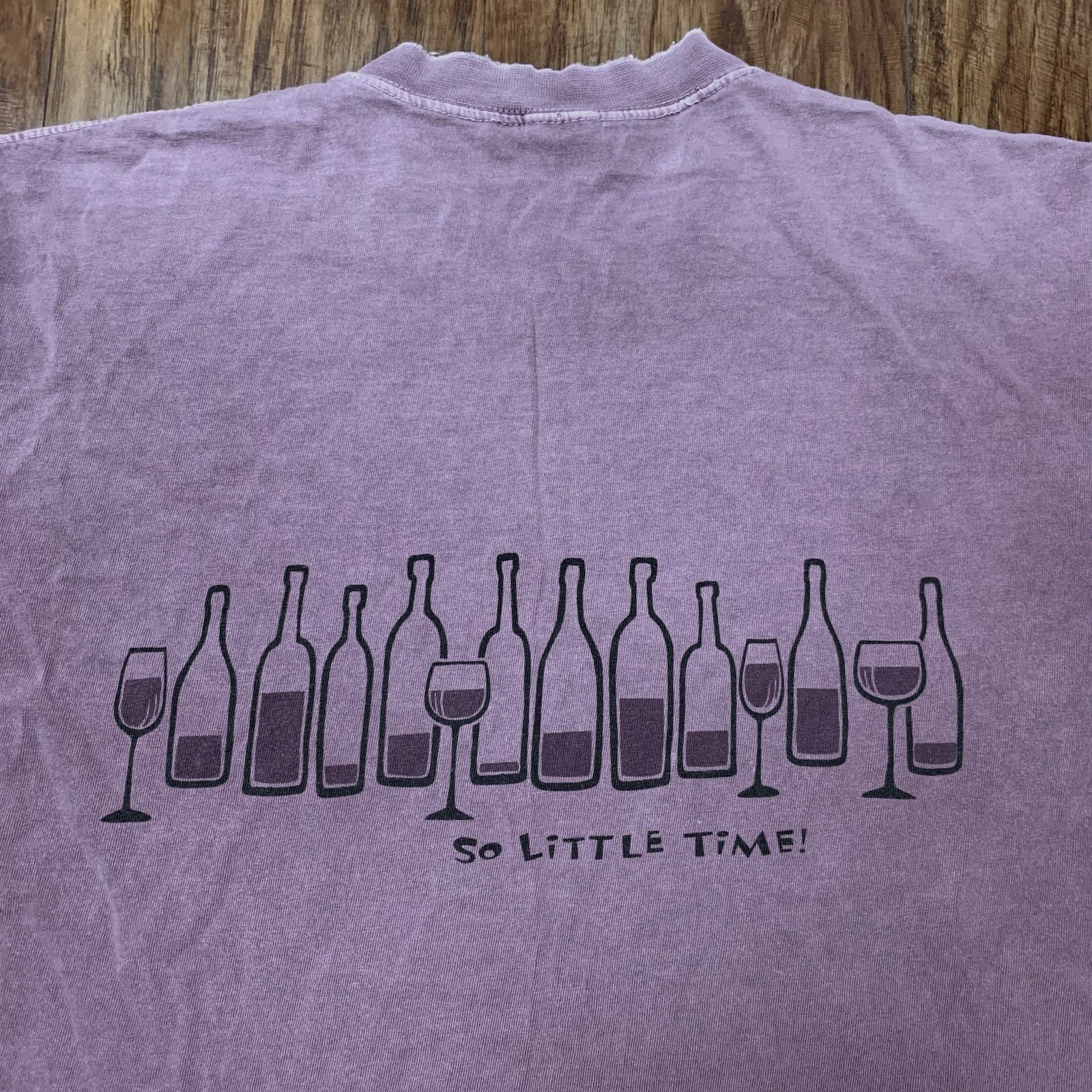 Vintage Wine Dyed T Shirt Size Medium Y2K Crazy Shirts So Many Wines Alcohol Tee