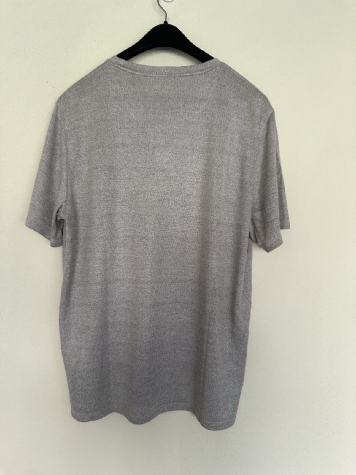 Theory Mens Textured Knit T-Shirt Sz XL Modal = Organic Gray Beige Texture