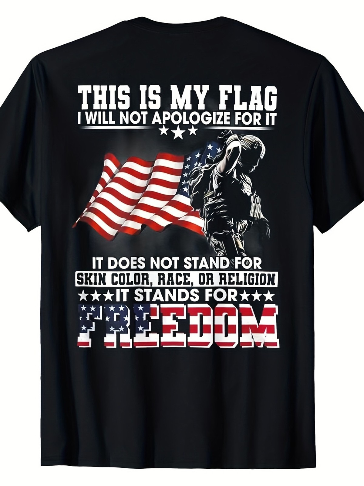 This Is My Flag I Will Not Apologize Graphic Tee – Patriotic Freedom T-Shirt