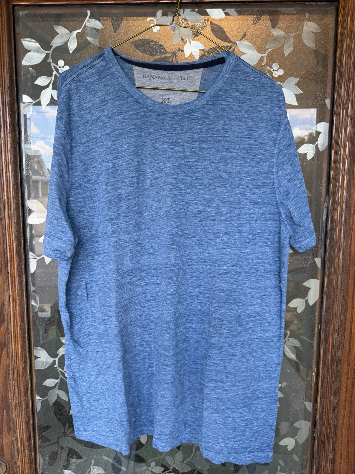 Men’s Banana Republic Vintage Tee XL Heather Blue Short Sleeve Crew Neck GUC