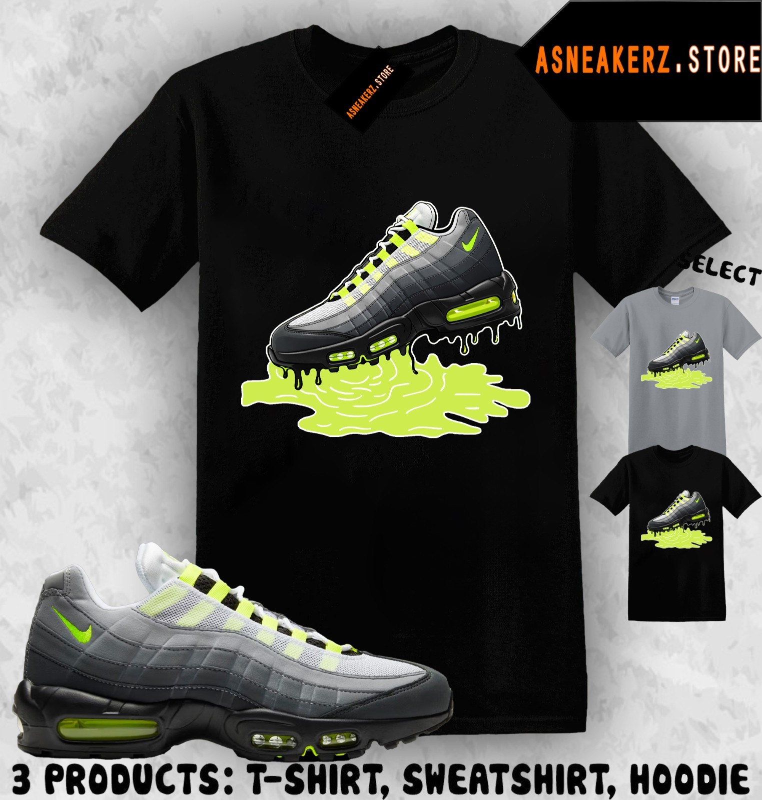 Shirt Matching AM 95 Big Bubble Neon 2026 To Match Sneaker Shoe Dripping T-Shirt