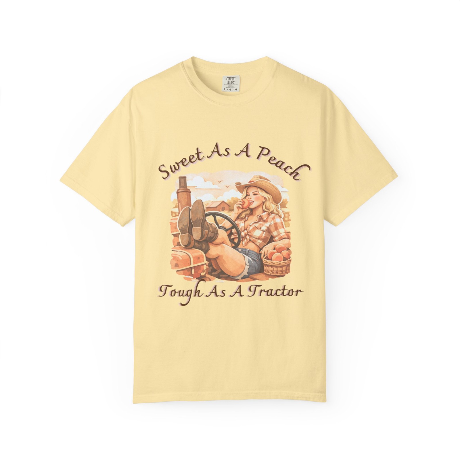 Sweet as a Peach Tough as a Tractor T-shirt | Farm Country Vintage