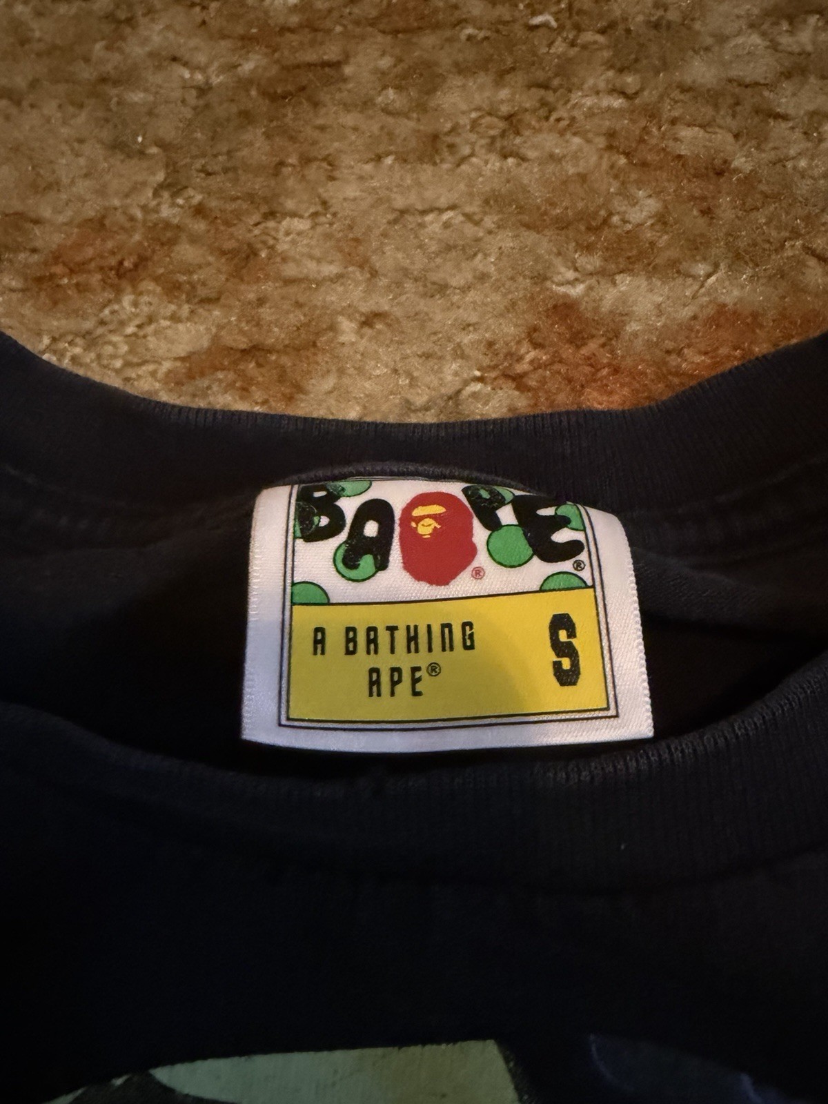 A Bathing Ape BAPE Black Ape Head Graphic Logo Crew Neck Short Sleeve T-Shirt S
