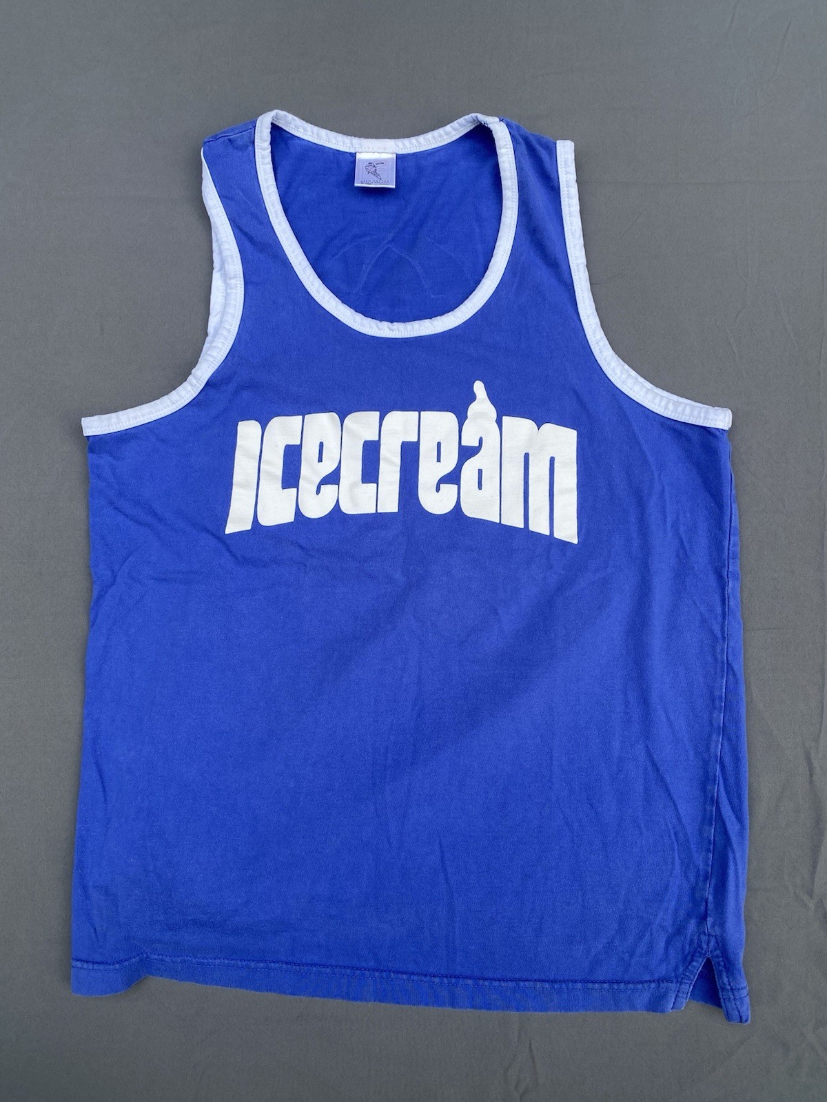Icecream Men’s Blue Cotton Knit Skull Logo Graphic Print Tank Top Size M 0069