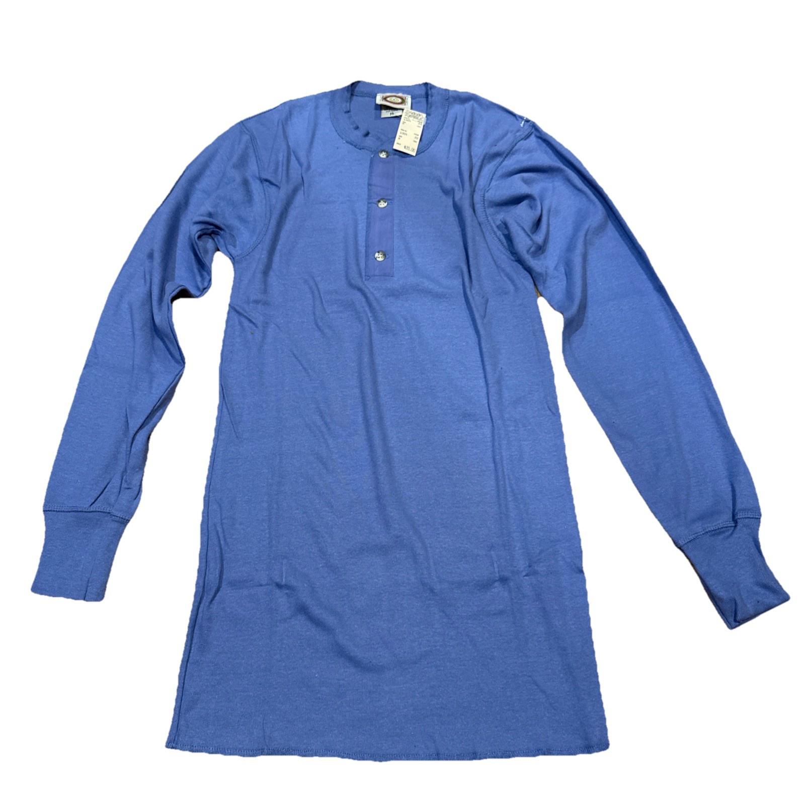 NEW RARE VINTAGE BANANA REPUBLIC HENLEY BUTTON LONG SLEEVE BLUE LAVENDER SZ M