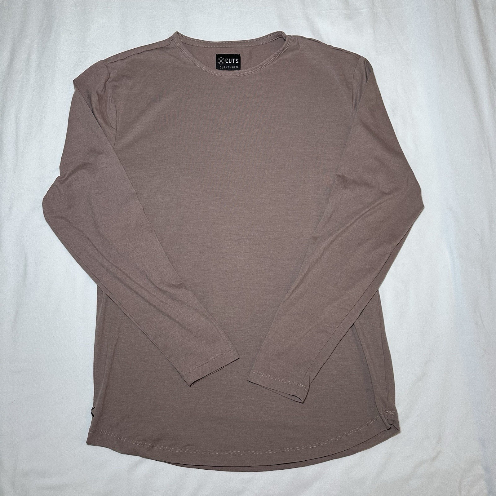 Cuts Mens Long Sleeve Shirt Lot Of 2 Curve-Hem PYCA Pro Size Large White Mauve