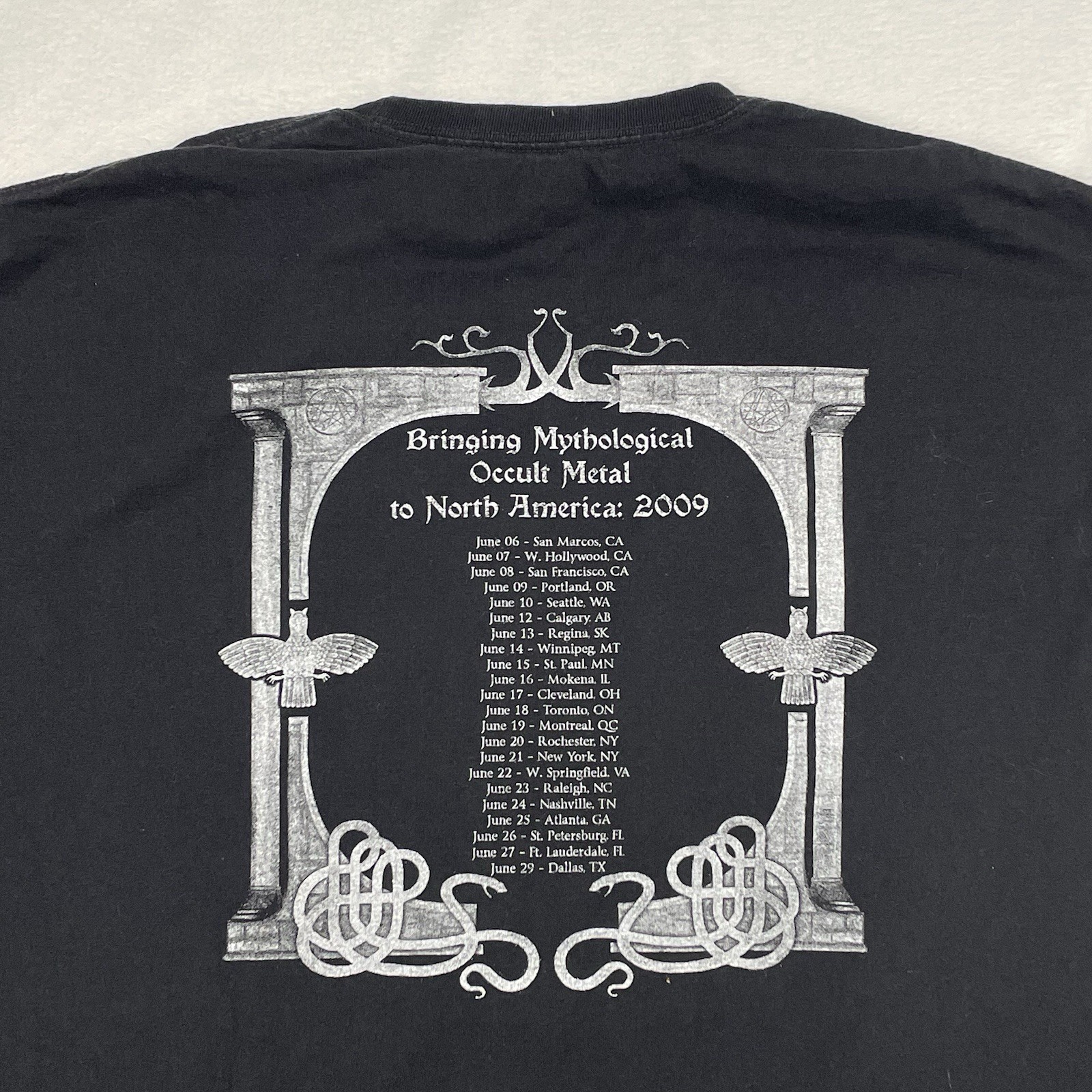 Absu Tour Shirt Mens XL Vintage Y2K Long sleeve Black Metal band Tee 2009 2000s