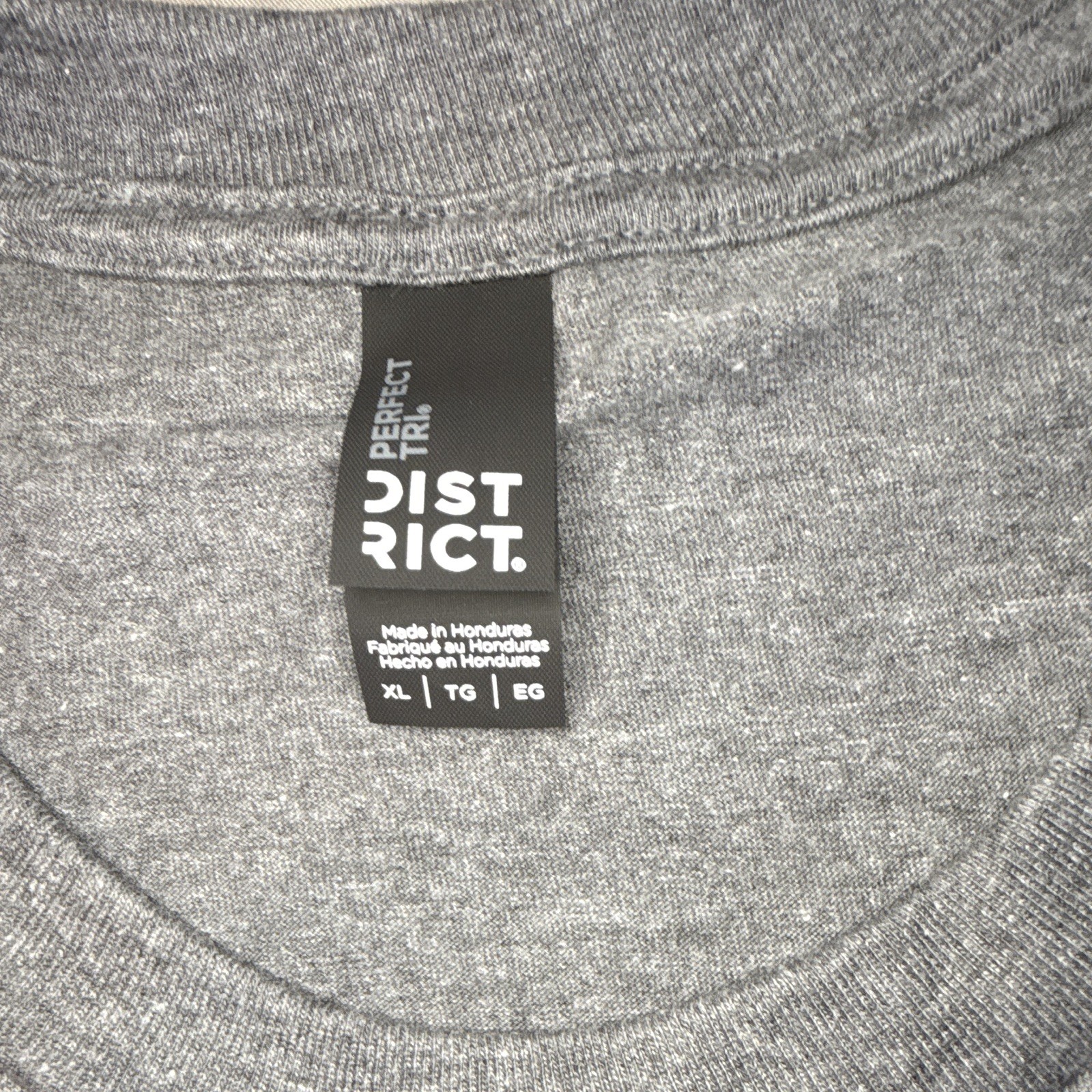 DISTRICT Perfect Tri Men’s Gray Solid Crew Neck Short Sleeve T-Shirt XL