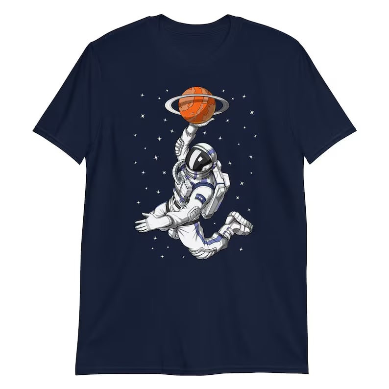 Astronaut Basketball Player T-Shirt, Basketball Tees For Men Women
