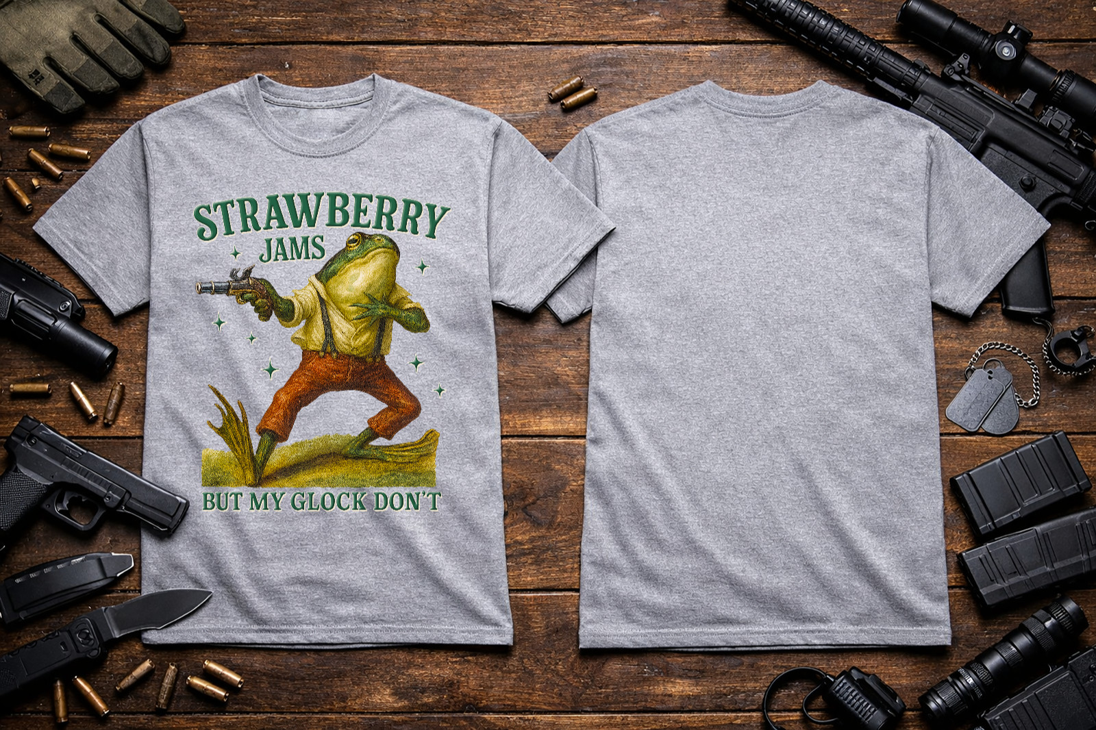 Strawberry Jams But My Glock Don’t T-Shirt Heavyweight S M L XL 2XL 3XL 4XL 5XL
