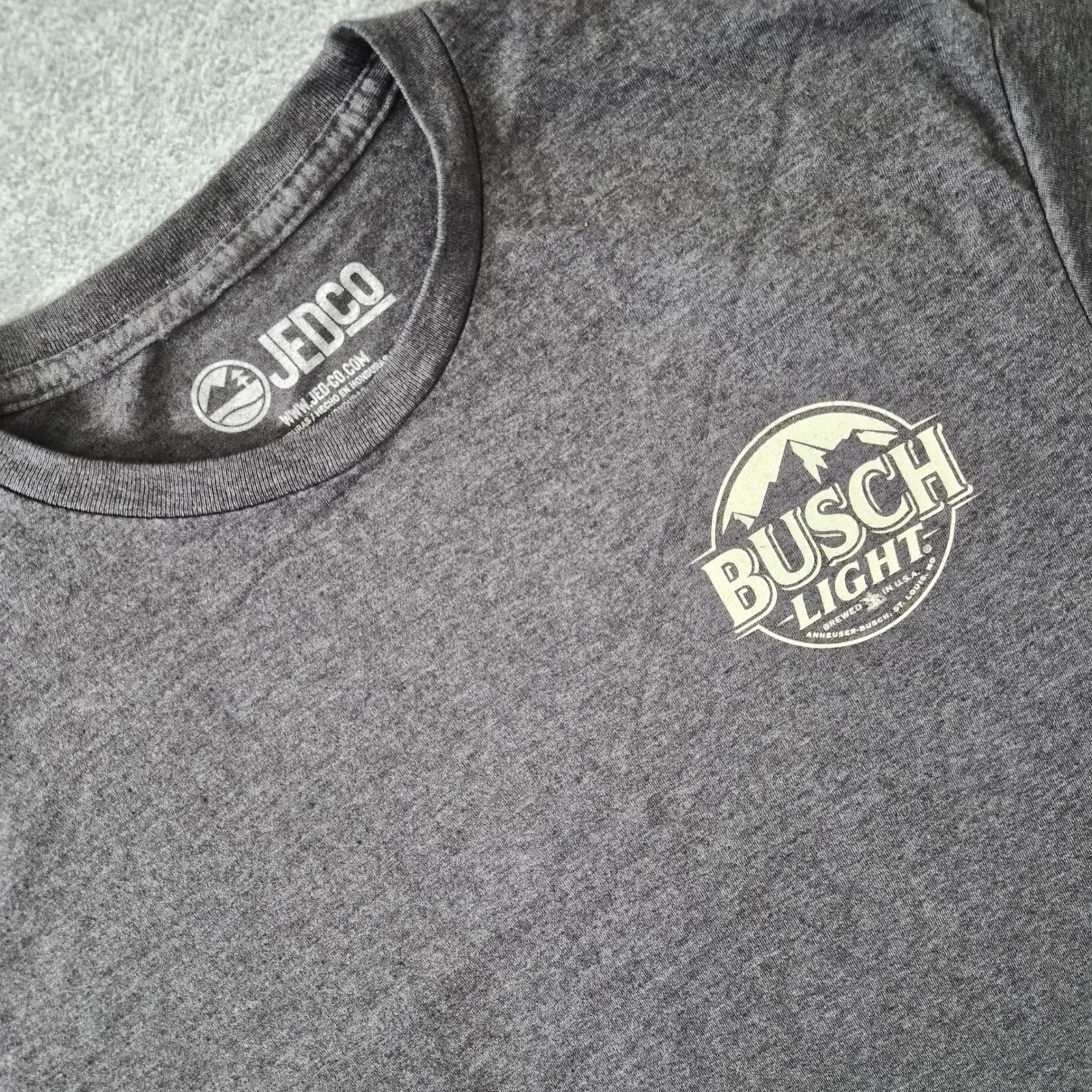Busch Light Men Not My First Rodeo Graphic T-Shirt Heather Charcoal Medium Jedco