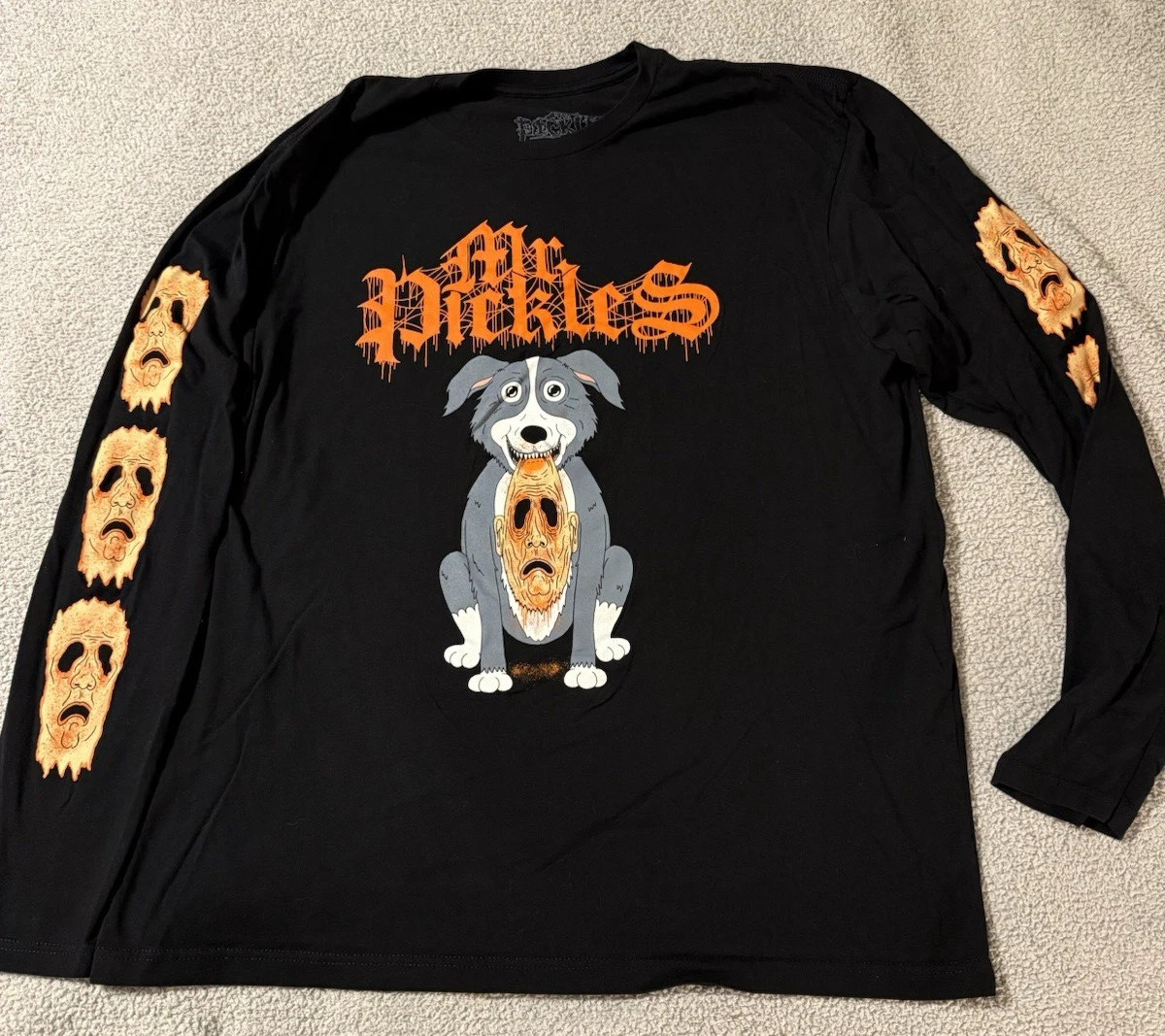 MR PICKLES Adult Swim Tour Death Metal Demon Dog RARE Shirt Long Sleeve FN1997