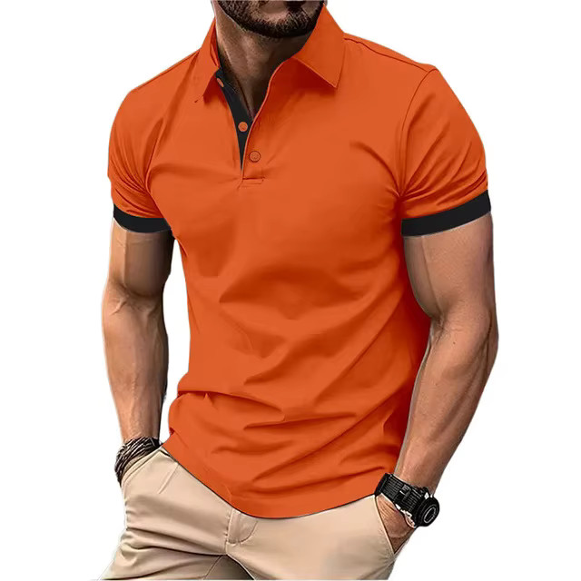 Men’s Color Polo Shirt Slim Fit Casual Gym Tshirt Fashion Tee English Style Gift