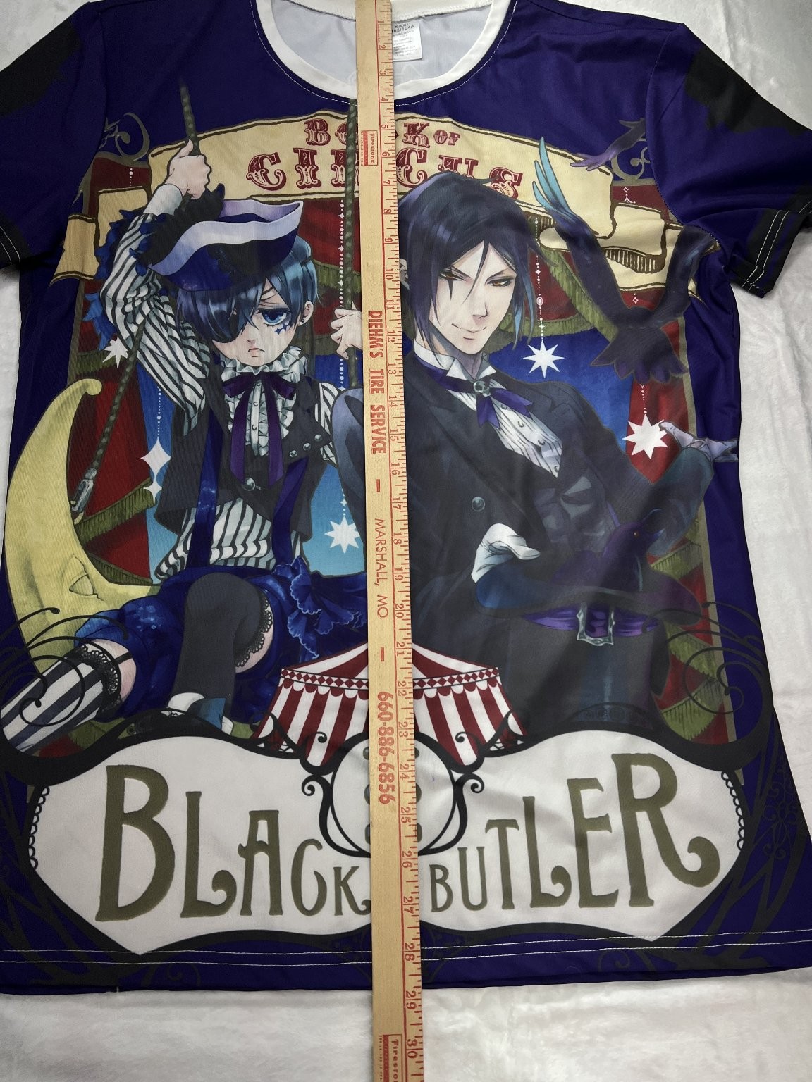 Black Butler Book of Circus Graphic T-Shirt Anime Manga XXXL Polyester Spandex