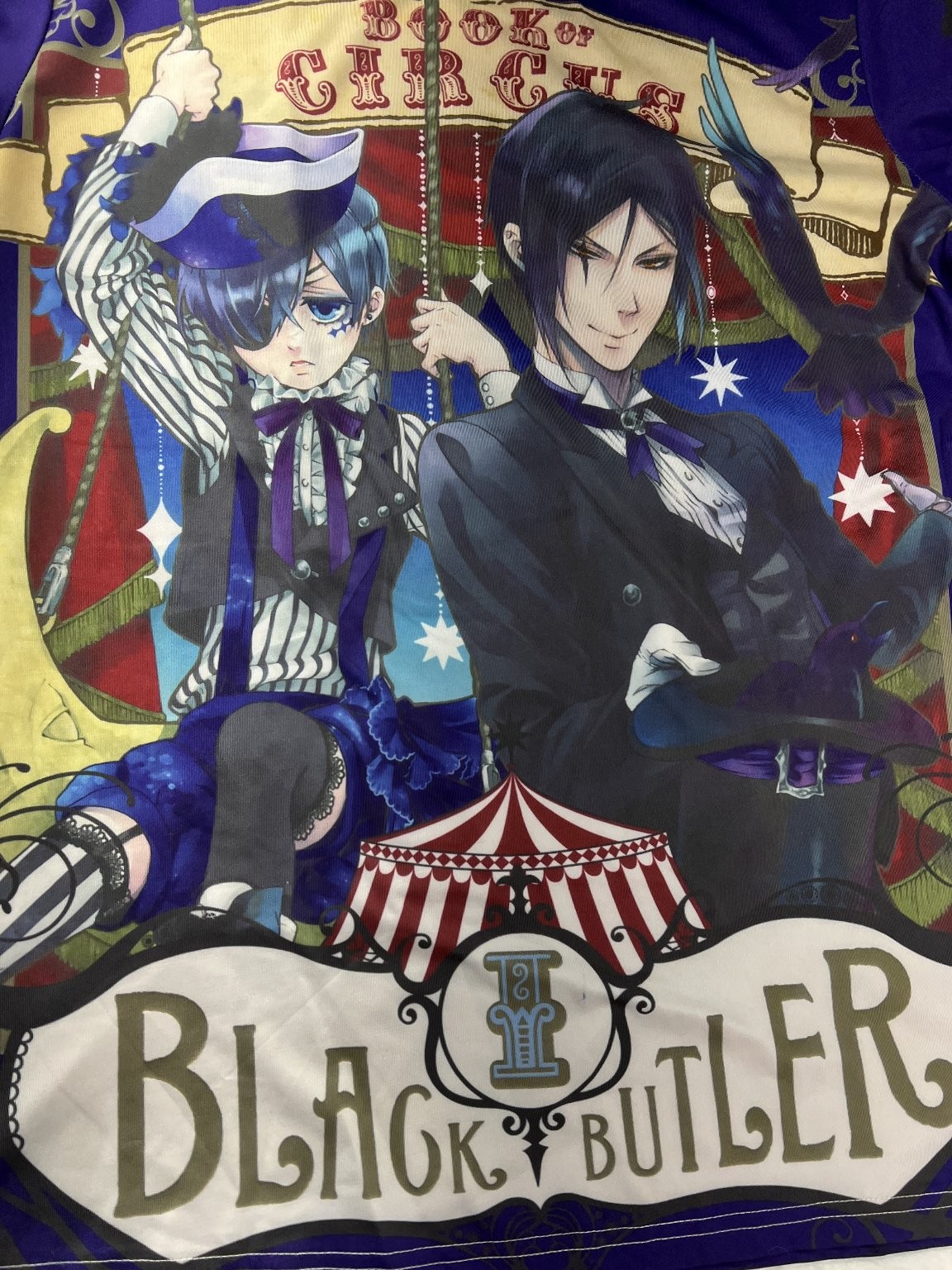 Black Butler Book of Circus Graphic T-Shirt Anime Manga XXXL Polyester Spandex