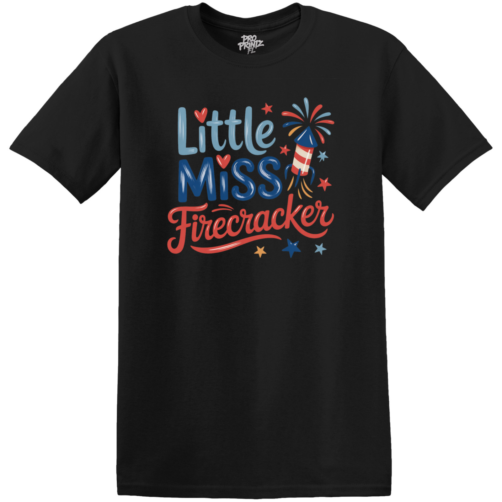 Fourth Of July T-Shirt – “Little Miss Firecracker” – Adult/Kid Sizes