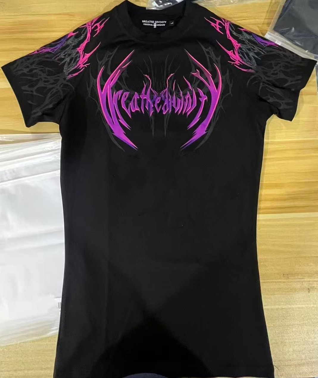Breathedivinity High Bounce tight training fitness T-shirt