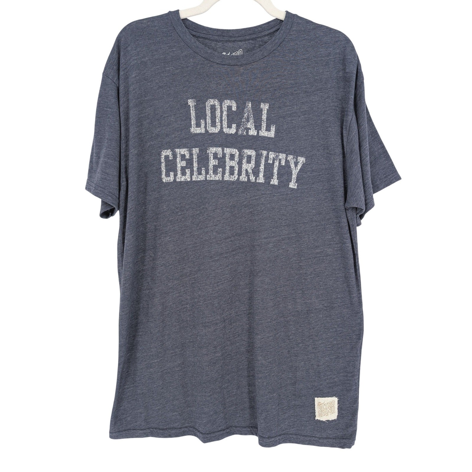 Original Retro Brand Local Celebrity Graphic T-Shirt Mens L Blue Heathered Soft