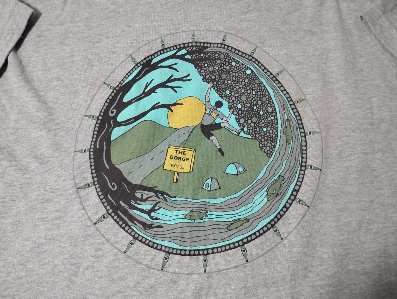 Next Level Apparel Shirt Men’s Large Gray Short Sleeve The Gorge Sea Stone