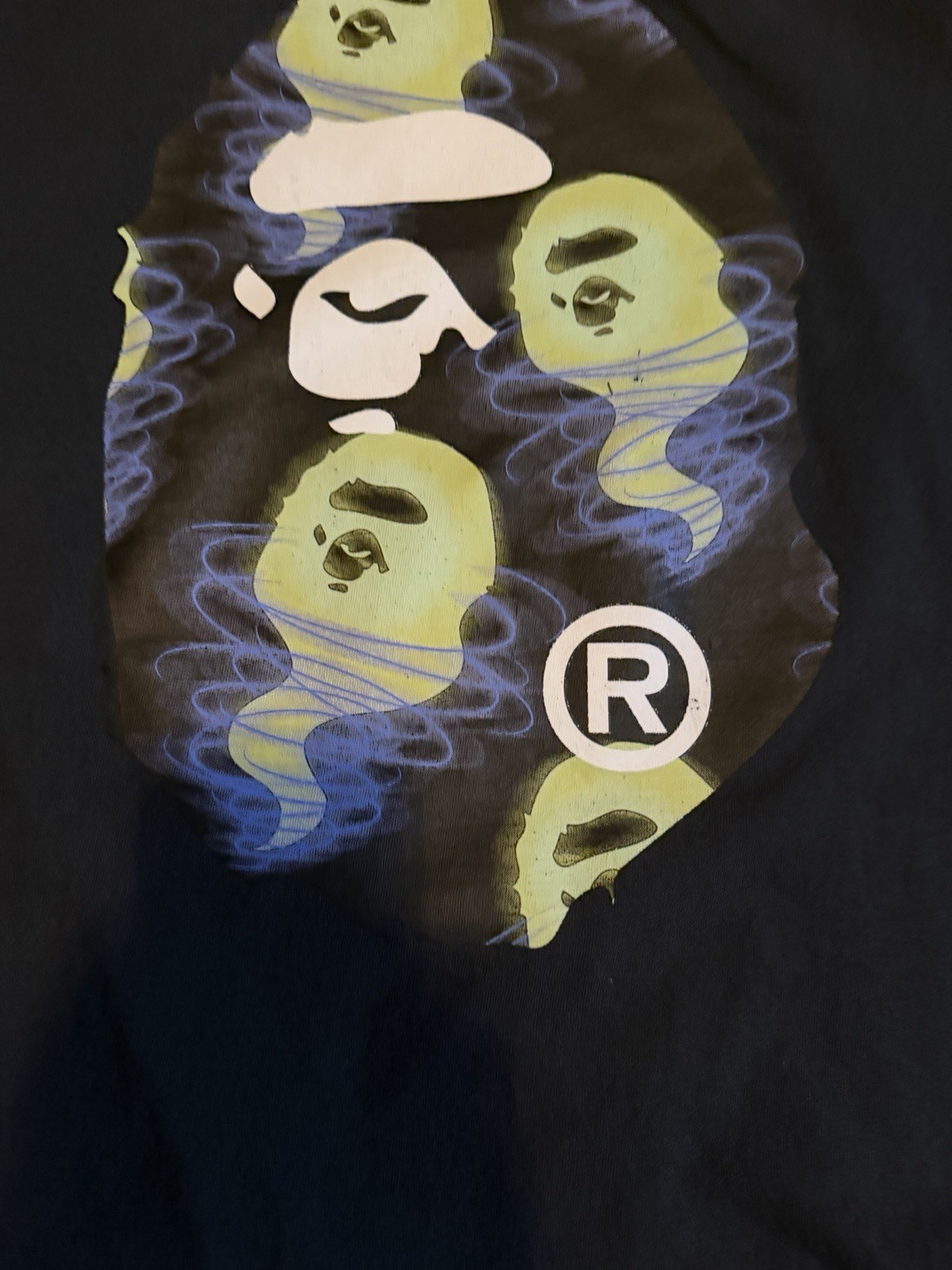 A Bathing Ape BAPE Black Ape Head Graphic Logo Crew Neck Short Sleeve T-Shirt S